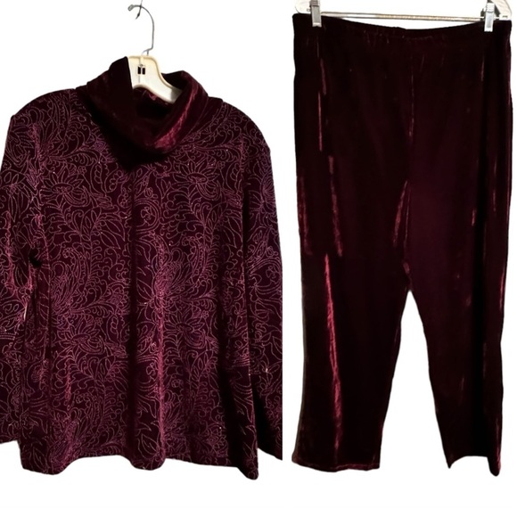 Vintage‎ Coldwater Creek Velvet Pantsuit - Picture 1 of 11